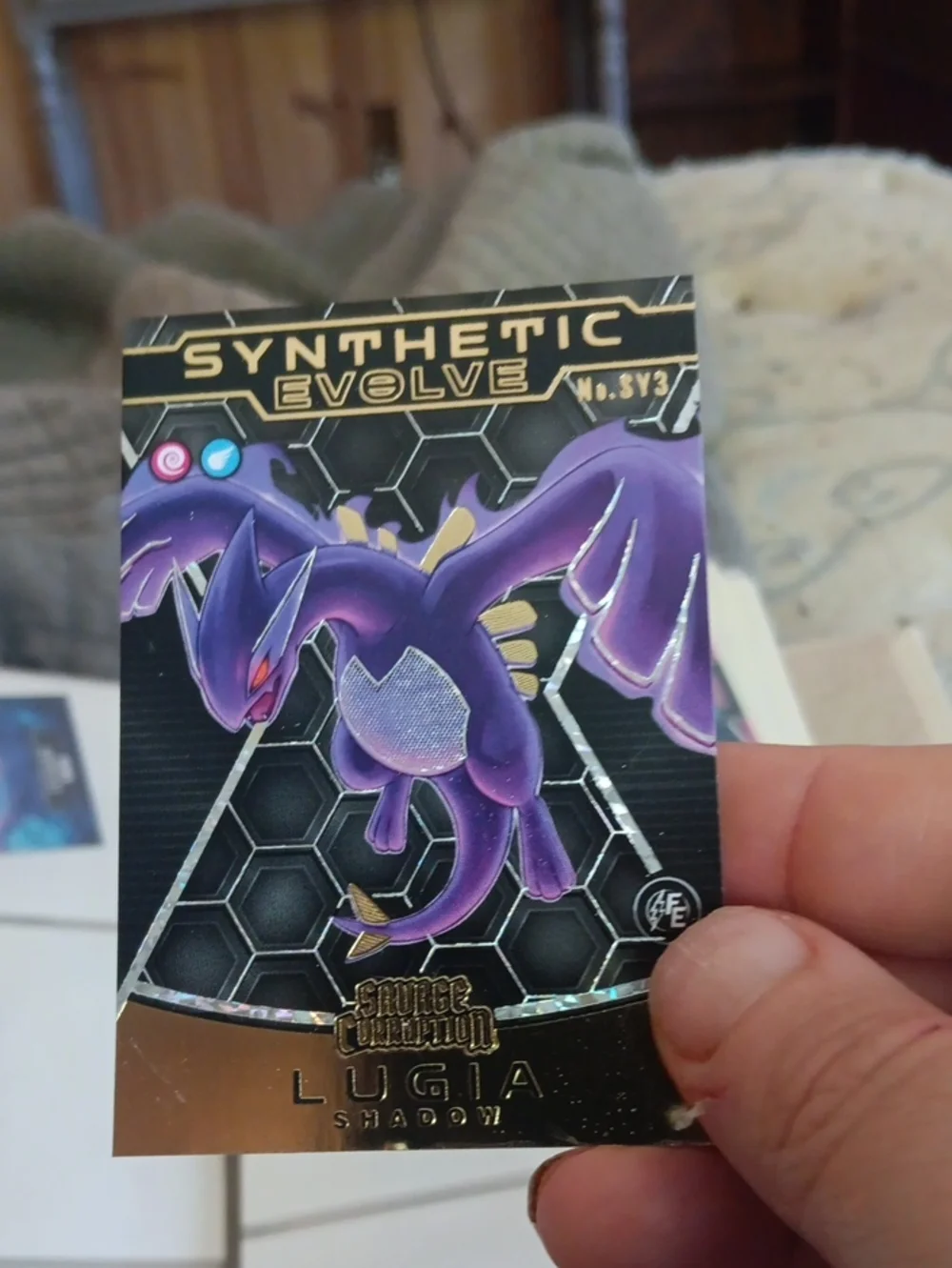 Pokemon Synthetic Evolve Purple Lugia Shadow Trading Card
